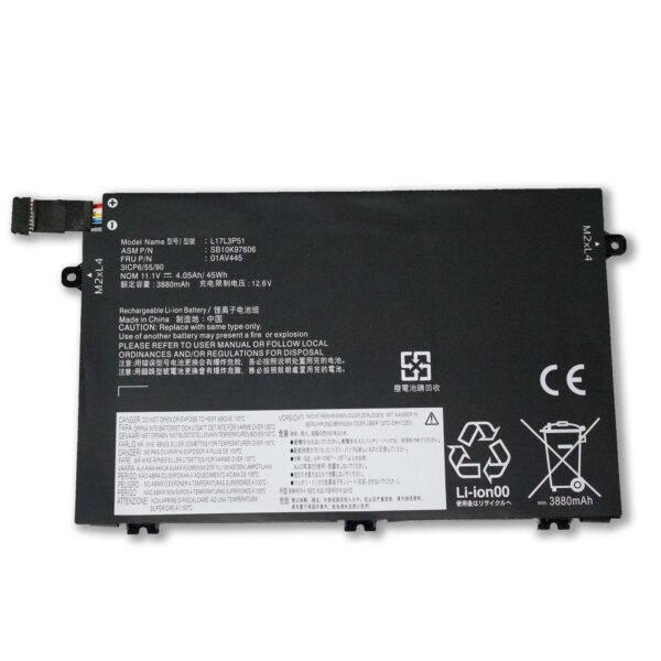 Laptop Battery for LENOVO L17L3P51 ThinkPad E480 E485 E580 E585 E490 E590 L17M3P52 sb10k97606 01AV447 01AV448
