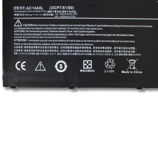 Laptop Battery for ACER AC14A8L VX5-591G-547B AC14A8L MS2391